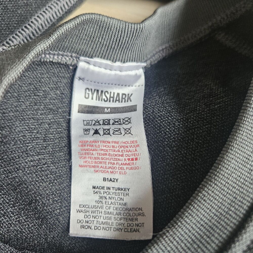 Gymshark Women's Medium Gray Long Sleeve Crop Top and Leggings Matching Set EUC - Picture 3 of 5